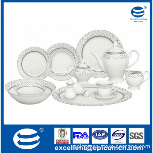 food safe royal French style modern ceramic tableware china dinner set made in chinese factory